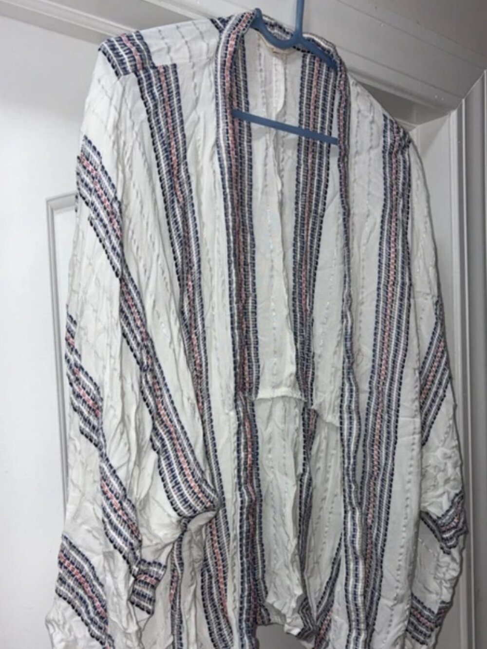 Sim & Sam Striped Boho Open Kimono Cardigan